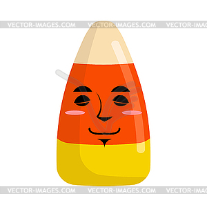 Candy corns sleeping Emoji. Sweet emotion asleep. - vector clipart