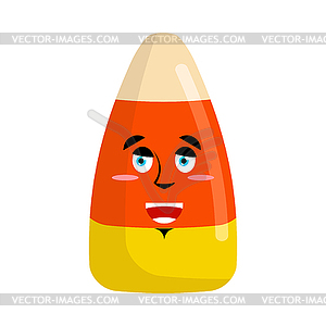 Candy corns happy Emoji. Sweet emotion merry. Sweet - vector clipart