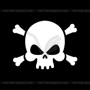 Pirate flag skull. Black Banner filibuster. Head - vector clipart / vector image