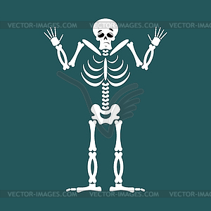 Skeleton Surprised Emoji. Skull astonished emotion  - vector clip art