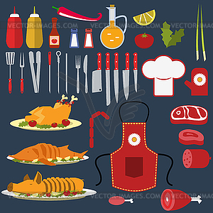 Set of the cooking objects - vector image