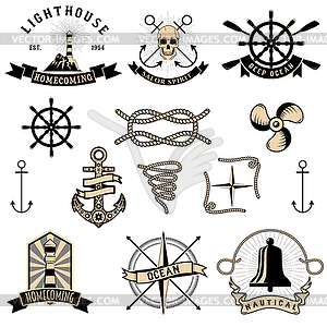 Nautical set - vector image