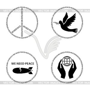 We need peace - vector clip art