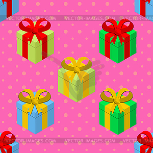 Gifts pattern - vector clipart