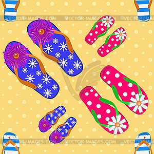 Slippers pattern - vector image