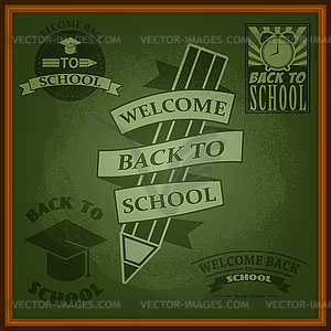 Back to school labels - vector clipart