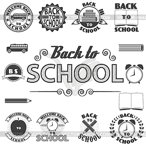 Back to school labels - vector clipart