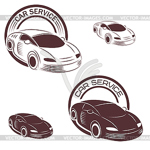 Car service label - vector image