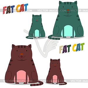Cat obesity - vector clip art