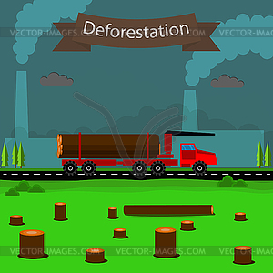 Deforestation - vector clip art