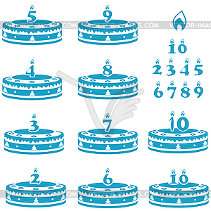 Cake with digits - vector image