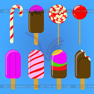 Ice cream and sweets - vector EPS clipart