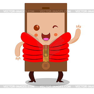 Mobile phone character - vector clipart