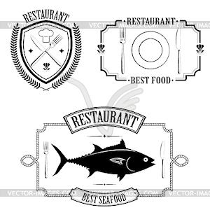 Ресторан эмблемы - рисунок в векторном формате