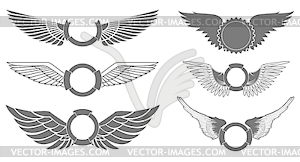 Wings emblems - vector clipart / vector image