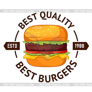 Best burgers. Hamburger  - vector clipart