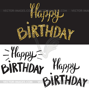 Happy birthday. lettering with golden style - vector image