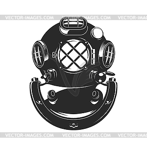 Vintage style diver helmet - vector clipart