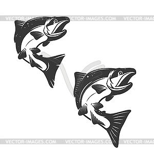Salmon fish icons - vector clipart