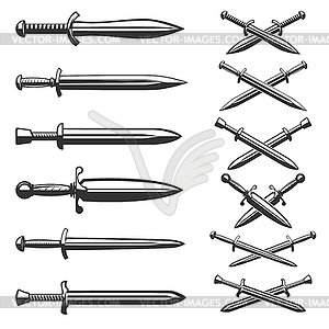 Set of swords icons - vector clipart