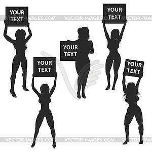 Set of ring card girls s - vector clip art