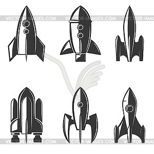 Set of rockets icons - vector clipart