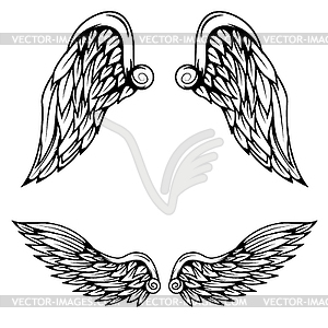 Vintage wings - vector clipart