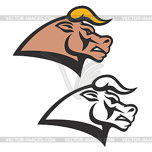 Bull head emblem . Design element fo - royalty-free vector clipart