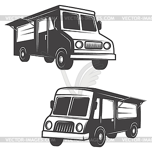 Set of food trucks - vector clip art