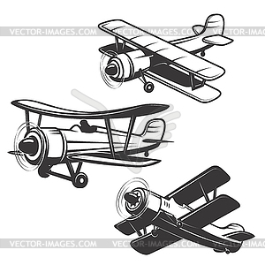 Set of airplane icons . Design eleme - vector image