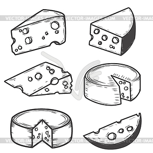 Set of cheese icons . Design element - vector image