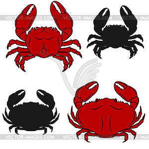 Set of crab icons background. Seafood. Design - vector image