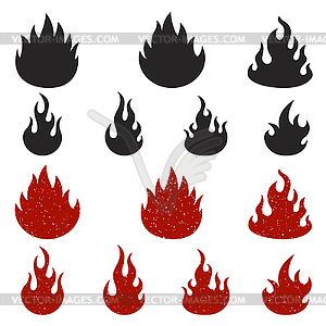 Set of fire icons  - vector image