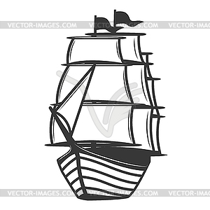 Vintage sea ship . Design elements f - vector clip art