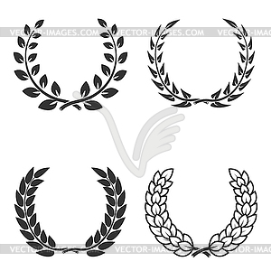 Set of laurel wreaths . Design eleme - vector image