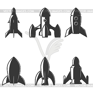 Set of rockets icons. Design element for logo, - vector image