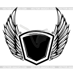 Emblems with wings. Design elements for logo, badge - vector image