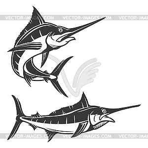 Set of swordfish . Desi - vector clipart