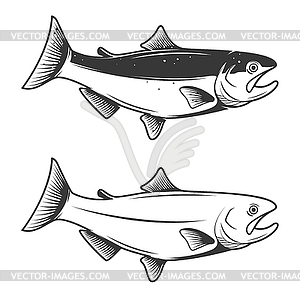 Trout fish icons . Design element fo - vector clip art