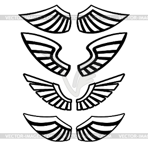 Wings . Design elements for logo, la - vector image