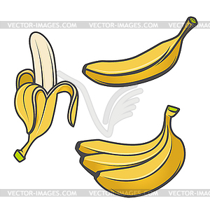 Set of banana icons . Design element - vector clipart