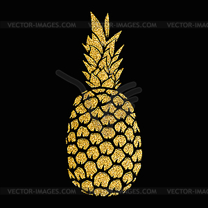 Pineapple gold . Design - vector clipart