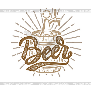 Beer emblem. Beer barrel. Design elements for - vector clipart / vector image