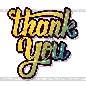 Thank you. lettering phrase - vector clip art