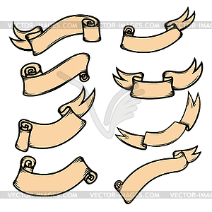 Set of ribbons . Design e - vector clipart