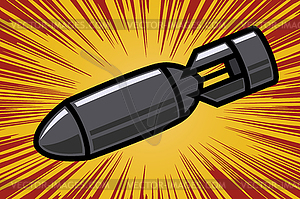 Bomb in comic book style. Design element for poster - vector image