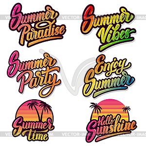 Set of summer emblems. Design elements for - vector image
