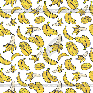 Банан бесшовные модели. Летние фрукты. вегетарианец - рисунок в векторе