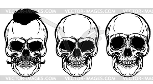 Set of skulls . Design elements - vector clipart