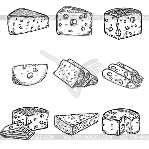 Set of Cheese s . Design - vector image